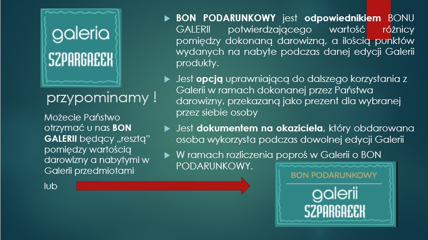 Przypominamy o bonach podarunkowych Galerii Szpargałek