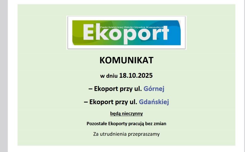 Komunikat organizacyjny