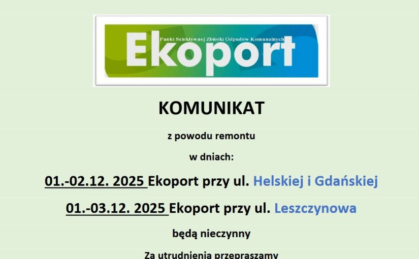 Komunikat organizacyjny