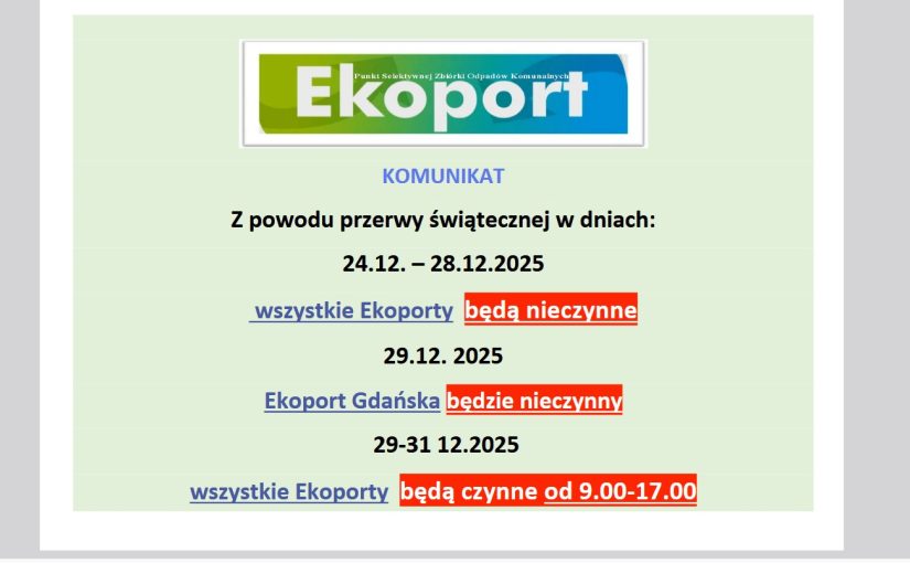 Komunikat organizacyjny