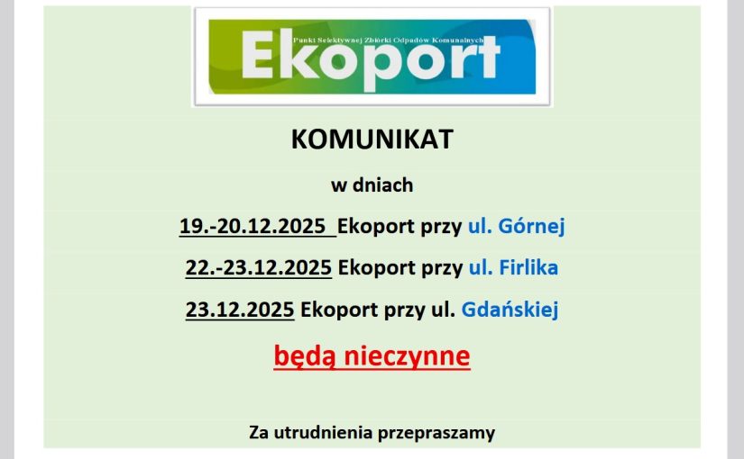 Komunikat organizacyjny