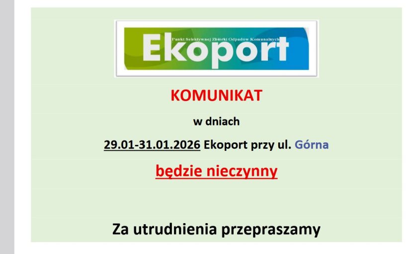 Komunikat organizacyjny