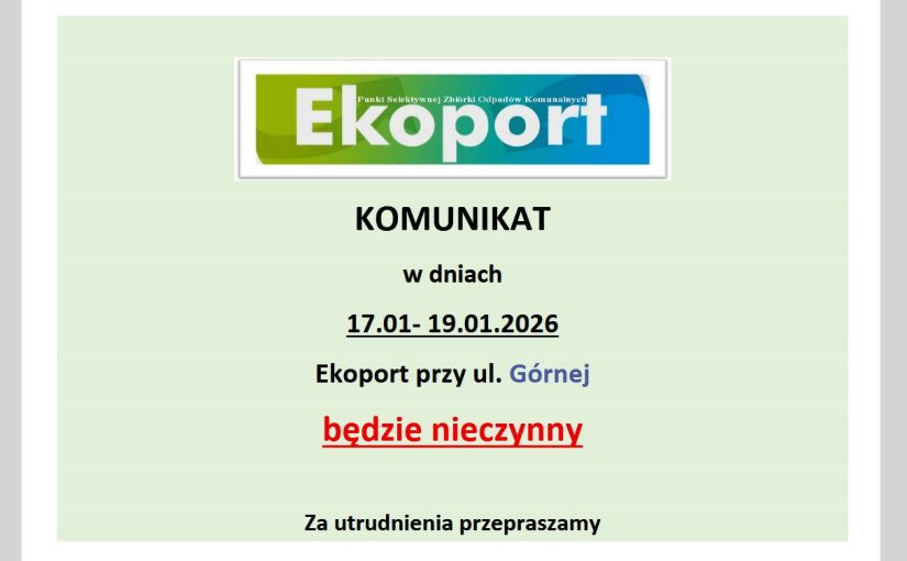 Komunikat organizacyjny