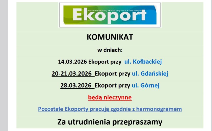 Komunikat organizacyjny